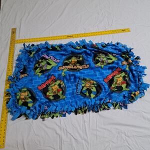 Handmade Dbl Fleece Tie Blanket Baby, Crib, Stroller, Car Seat Ninja Turtles